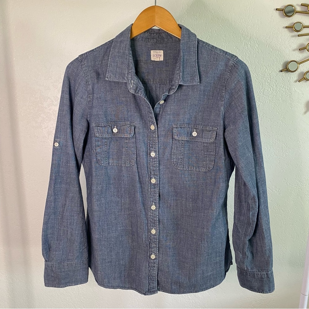 J Crew - The perfect shirt denim womens sz med.